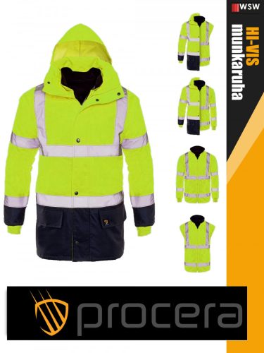 Procera PROVISO HVYELLOW 5in1 bélelt vízálló kabát - munkaruha