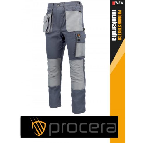 Procera PROMAN STRETCH GREY technikai slimfit rugalmas deréknadrág - munkaruha