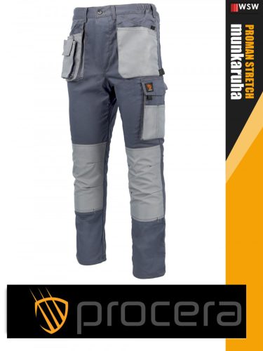 Procera PROMAN STRETCH GREY technikai slimfit rugalmas deréknadrág - munkaruha