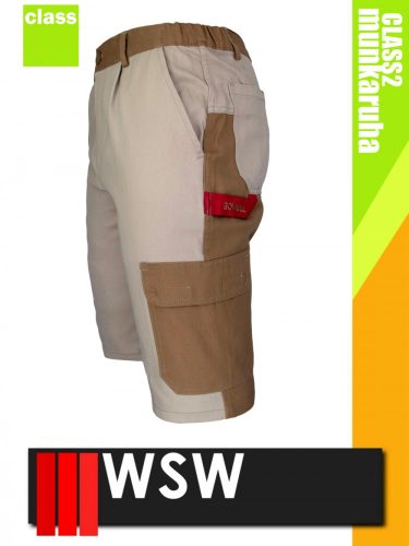 WSW VACILA BEIGE technikai pamut rövid munkanadrág - munkaruha