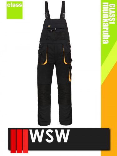 WSW UNO BLACKYELLOW technikai kevertszálas kantáros munkanadrág - munkaruha
