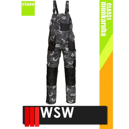 WSW UNO CAMO technikai kevertszálas kantáros munkanadrág - munkaruha