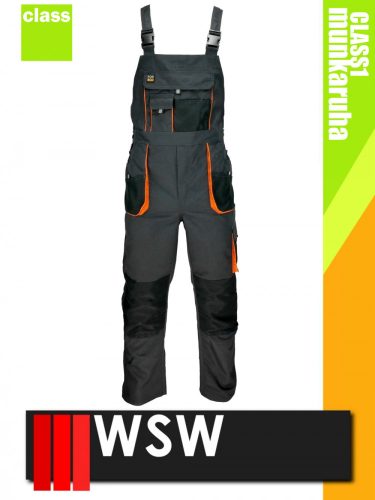 WSW UNO GREYORANGE technikai kevertszálas kantáros munkanadrág - munkaruha