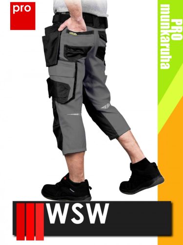 WSW PRO RUBENADA GREY technikai kevertszálas rövid lengőzsebes munkanadrág - munkaruha