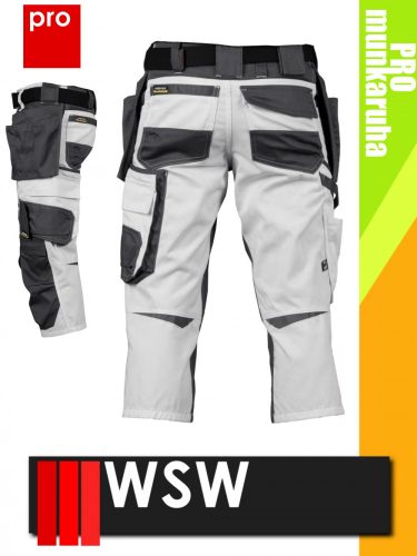WSW PRO RUBENADA WHITE technikai kevertszálas rövid lengőzsebes munkanadrág - munkaruha