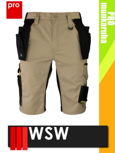 WSW PRO RUBENADA BEIGE technikai kevertszálas rövid lengőzsebes munkanadrág - munkaruha