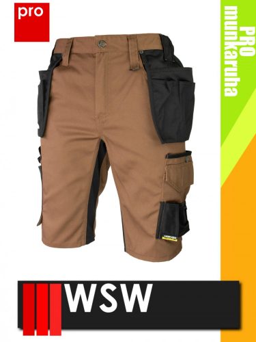 WSW PRO RUBENADA BROWN technikai kevertszálas rövid lengőzsebes munkanadrág - munkaruha