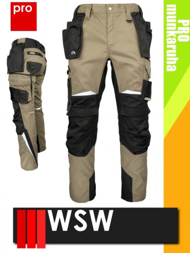 WSW PRO RUBENADA BEIGE technikai kevertszálas derekas lengőzsebes munkanadrág - munkaruha