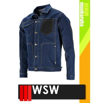   WSW MED DENIM NAVY technikai kevertszálas farmer munkakabát - munkaruha