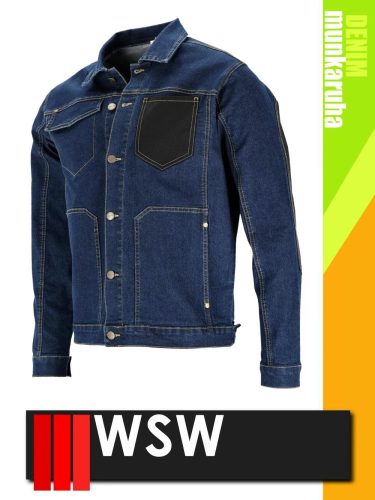 WSW MED DENIM NAVY technikai kevertszálas farmer munkakabát - munkaruha