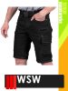 WSW MED DENIM BLACK technikai kevertszálas rövid farmer munkanadrág - munkaruha