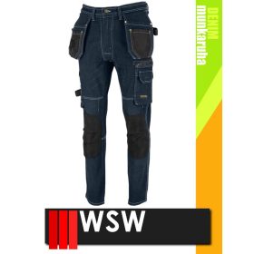   WSW MED DENIM NAVY technikai kevertszálas derekas farmer munkanadrág - munkaruha