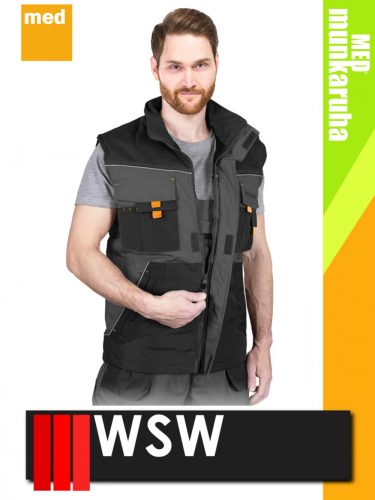 WSW SETENTA ANTHARCITEORANGE technikai kevertszálas téli bélelt mellény - munkaruha