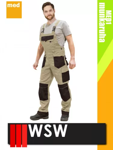 WSW SETENTA BEIGE technikai kevertszálas kantáros munkanadrág - munkaruha