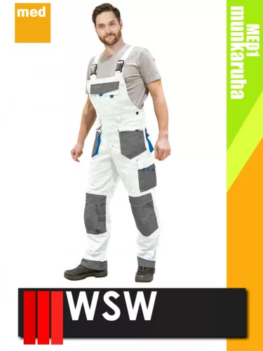 WSW SETENTA WHITE technikai kevertszálas kantáros munkanadrág - munkaruha