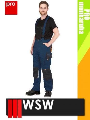 WSW NIAGARA MIDNIGHTORANGE technikai kevertszálas kantáros prémium munkanadrág - munkaruha