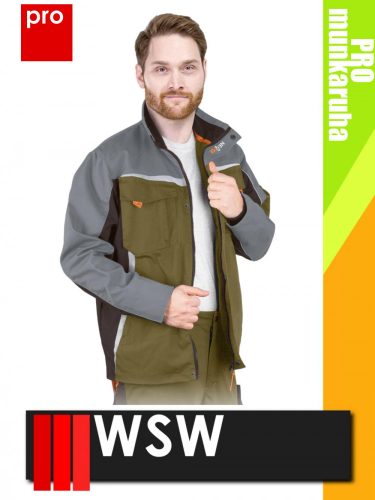 WSW NIAGARA OLIVE technikai kevertszálas prémium munkakabát - munkaruha