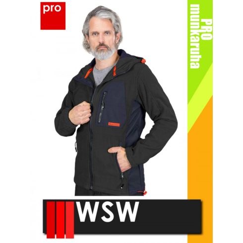 WSW NIAGARA BLACK technikai polár softshell prémium pulóver - munkaruha