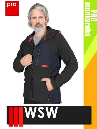 WSW NIAGARA BLACK technikai polár softshell prémium pulóver - munkaruha
