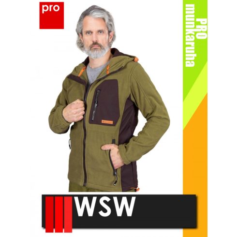 WSW NIAGARA OLIVE technikai polár softshell prémium pulóver - munkaruha