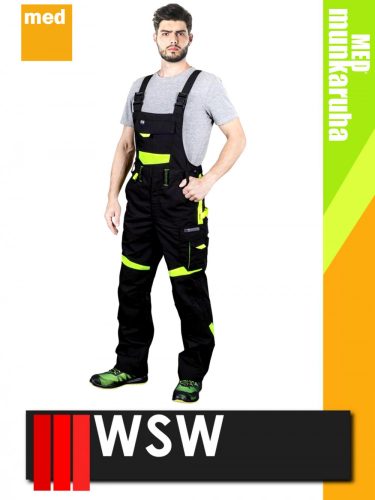 WSW ABANICO BLACKHV technikai kevertszálas kantáros munkanadrág - munkaruha