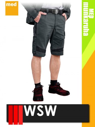 WSW ABANICO GREY technikai kevertszálas rövid munkanadrág - munkaruha