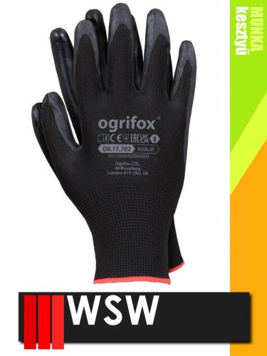 WSW OX ECOLAT mártott latex munkakesztyű - 12 pár/csomag