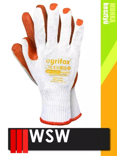 WSW OX ORANGINA mártott gumi térkövező munkakesztyű - 120 pár/csomag