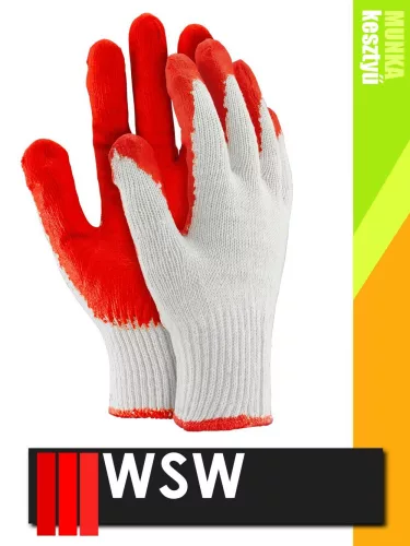 WSW OX UNIWAMP mártott latex munkakesztyű - 480 pár/csomag