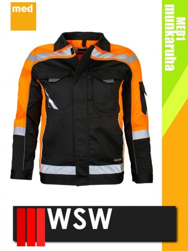 WSW MED MONTANA BLACK technikai kevertszálas munkakabát - munkaruha