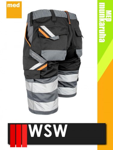 WSW MED MONTANA BLACK technikai kevertszálas rövid munkanadrág - munkaruha
