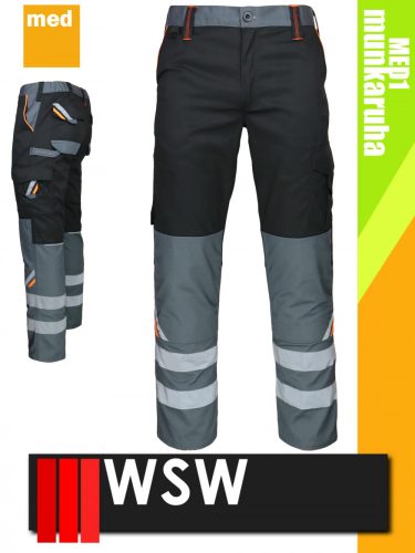 WSW MED MONTANA BLACK technikai kevertszálas derekas munkanadrág - munkaruha