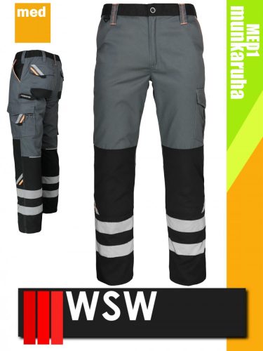 WSW MED MONTANA GREY technikai kevertszálas derekas munkanadrág - munkaruha