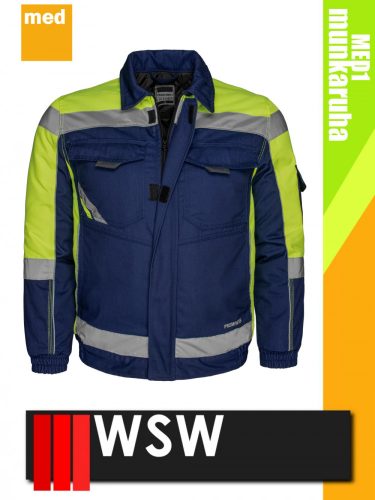 WSW MED MONTANA NAVY technikai kevertszálas reflex bélelt munkakabát - munkaruha