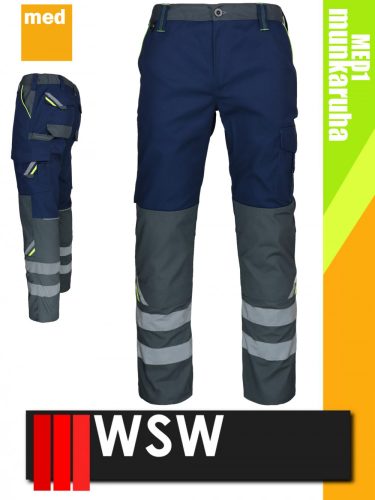 WSW MED MONTANA NAVY technikai kevertszálas reflex derekas bélelt munkanadrág - munkaruha