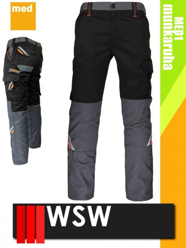 WSW MED MONTANA BLACK technikai kevertszálas derekas munkanadrág - munkaruha