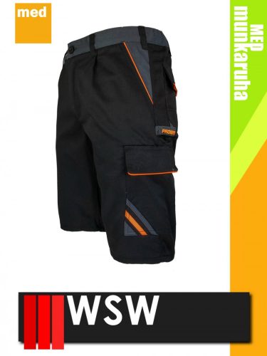 WSW MED MONTANA BLACK technikai kevertszálas rövid munkanadrág - munkaruha