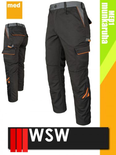 WSW MED MONTANA BLACK technikai kevertszálas derekas munkanadrág - munkaruha