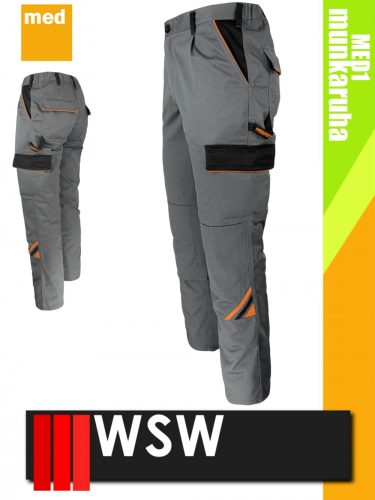 WSW MED MONTANA GREY technikai kevertszálas derekas munkanadrág - munkaruha