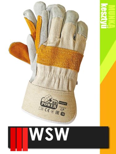 WSW POWER bőr bélelt munkakesztyű - 12 pár/csomag