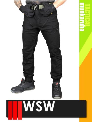 WSW MED TACTICAL BLACK technikai pamutgazdag deréknadrág - munkaruha