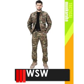   WSW MED TACTICAL GREEN technikai kevertszálas kabát és nadrág szett - munkaruha