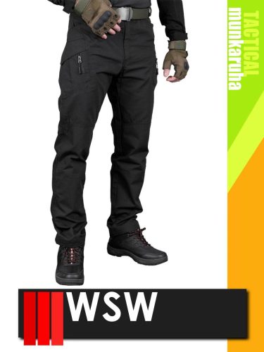 WSW MED TACTICAL BLACK technikai kevertszálas deréknadrág - munkaruha