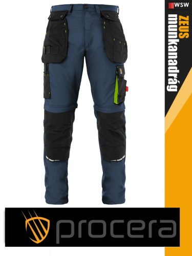 Procera ZEUS NAVY 2in1 rip-stop hasadásmentes levehető szárú rövid és slimfit deréknadrág - munkaruha